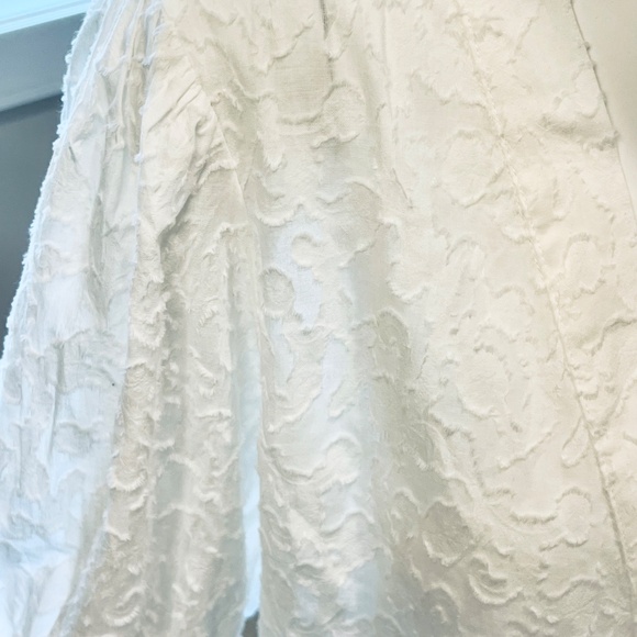 Carter Red Company DESIGNER White tie-front top shirt blouse Size L Large 10 12 - Picture 4 of 11